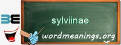 WordMeaning blackboard for sylviinae